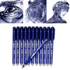 WONOLO 12PCS 0.5mm Erasable Pen Blue Gel Ink Roller Ball