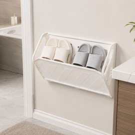 Wall Mounted Shoe Rack for Space Saving – Foldable Hidden Storage Shelf for Entryway, Bedroom & Bathroom