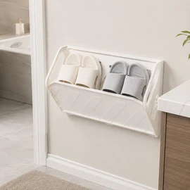 Wall Mounted Shoe Rack for Space Saving – Foldable Hidden Storage Shelf for Entryway, Bedroom & Bathroom