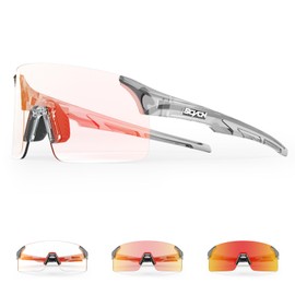 SCVCN Photochromic Cycling Glasses Mountain Bike Glasses for Men Women Frameless Sport sunglasses