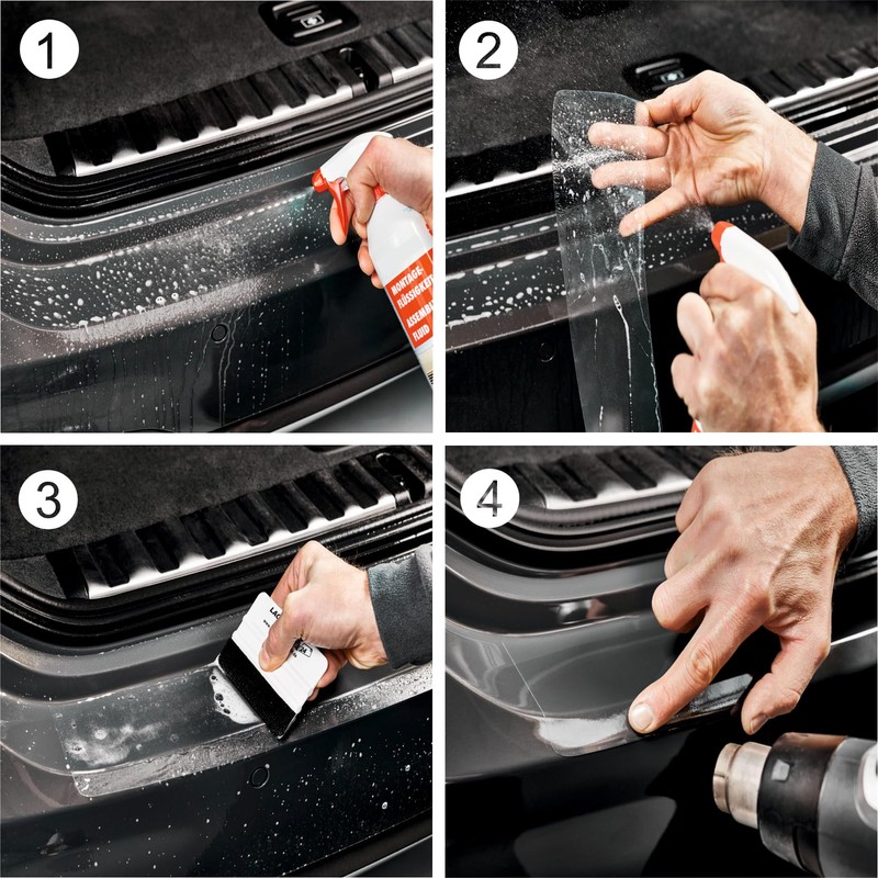 Lackschutzfolie24 - Boot Sill Protection Film - Silver Carbon Look