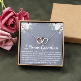 OKEYCH Stepgrandmother Stepgrandma Gift To My Bonus Grandma Necklace Bonus Grandmother Gift (To My Bonus Grandma Necklace)