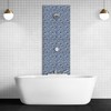 Mesh-Mounted Glass Mosaic Tile Backsplash, 12” x 12” Mixed Blue