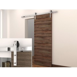 TMS 6 Foot Stainless Steel Country Sliding Barn Wooden Door Hardware Track Set