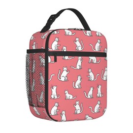 ainori - Fiambrera reutilizable para mujeres adultas, bolsa de almuerzo con aislamiento, bolsa de poliéster para picnic, trabajo, viajes, playa o senderismo, forro resistente al agua (rosa)