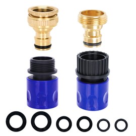 Expandable Hose Tap Connector Fitting, Outdoor Outside Tap Connector 3/4 Male Watering Nozzle Adapter & 3/4 Male Female Garden Hose Attachments Quick Connector for Flexible Hosepipe (Expandable kit)