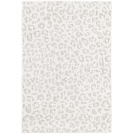 Unique Loom Outdoor Safari Collection Area Rug - Leopard (4' 1" x 6' 1" Rectangle, Ivory Gray)