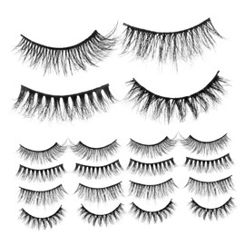 Healeved Artificial Curly Eyelashes Pairs Bulk Lash Strips Natural Look False Lashes