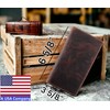 F&L CLASSIC Men's RFID Vintage Look Genuine Leather Long Bifold