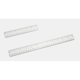 Zotemo Plastic Ruler Kit 12 inch and 6 inch, Clear Straight Rulers, Transparent Measuring Tools, Drafting Tools, Flexible Ruler with Inches and Centimeters for school and office Supply, 2 pack