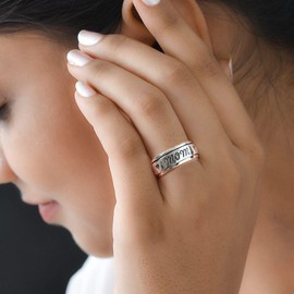 Shop LC Mom Spinner Ring for Women - Spinning Anxiety Ring for Men - Wedding Band 925 Sterling Silver Platinum Plated Jewelry Stress Relief Birthday Gifts Size 6 Engagement Bridal Anniversary