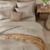CASAAGUSTO King Size Comforter Set, 7 Pieces Oatmeal Seersucker Bed