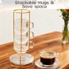 SJORHNUS 5.4 oz Espresso Cups Set of 4,Clear Glass Coffee