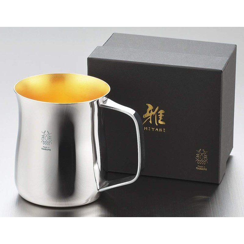 Tamahashi MY-02 Tumbler Silver (24K Gold Plated Inside), 13.8 fl