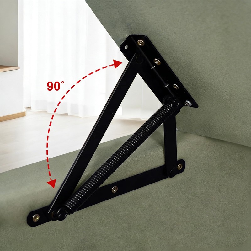 JinBoCheng 1 Pair Heavy Duty Bench Seat Hinges, Spring Lift