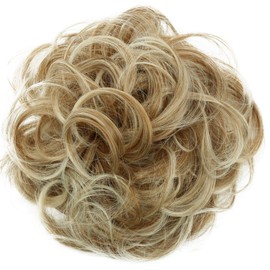 PRETTYSHOP Hairpiece Hair Rubber Scrunchie Scrunchy Updos VOLUMINOUS Curly Messy Bun Blonde mix G7E_27T613