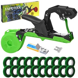 Plant Tying Machine, Garden Tapetool Tapener with 20 Rolls Green Tape and 10000pcs Staples Lightweight Green Plant Vine Tying Tool to Tie Up Vine Quickly Plant Tape Gun for Tomatoes Grapes Vegetable