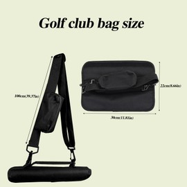 AfitLulu Golf Club Bag, Foldable Sunday Golf Bag with Pocket and Shoulder Strap for 3-5 Golf Clubs, Lightweight Golf Club Travel Bag Waterproof Mini Carry Golf Sunday Bag for Men Women (Blue)