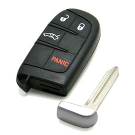 OEM Electronic 4-Button Smart Key Fob Remote Compatible with 2015-2017 Chrysler 200 (FCC ID: M3M-40821302, P/N: 68155686)