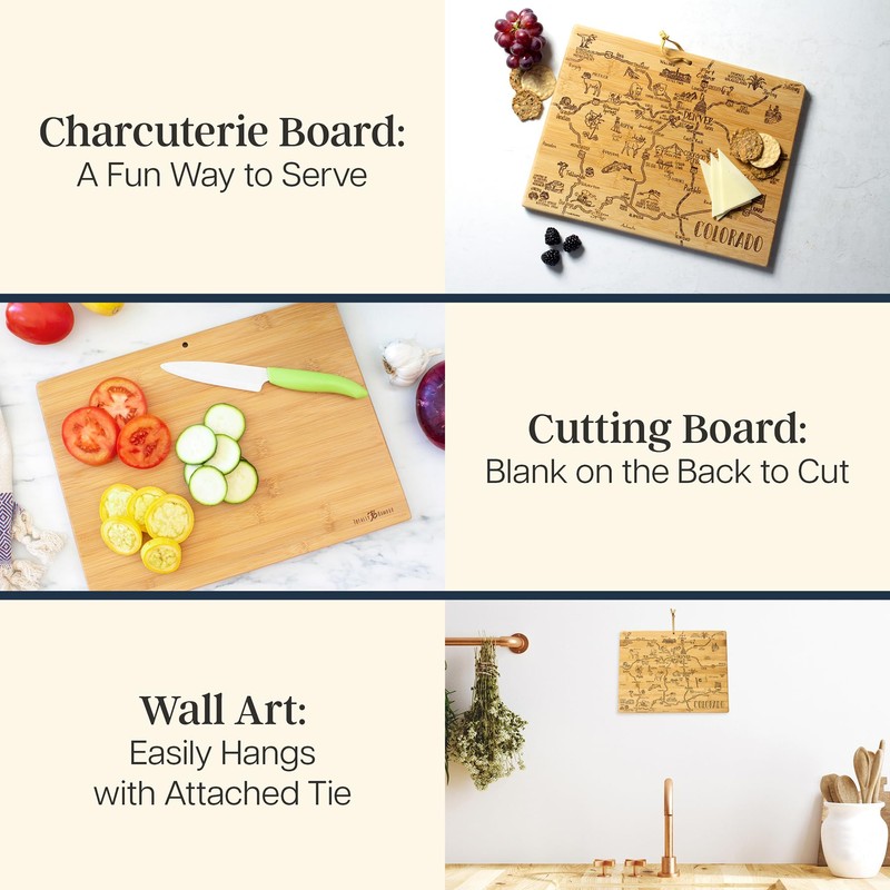Totally Bamboo Destination Colorado Shaped Cutting Board – Bamboo Charcuterie