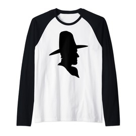 Ten Gallon Hat Cowboy Silhouette Raglan Baseball Tee