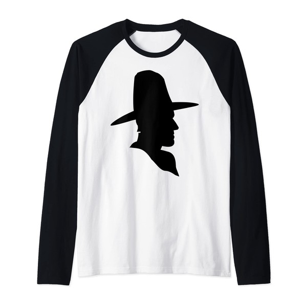 Ten Gallon Hat Cowboy Silhouette Raglan Baseball Tee