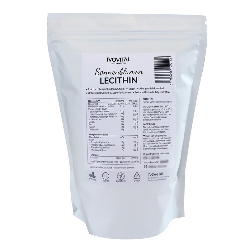 Sunflower Lecithin Powder, IVOVITAL® (Allergy-Free and GMO-Free) (1200 g)