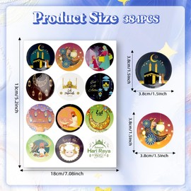 Ramadan Stickers, Eid Mubarak Stickers, 32 Sheets Ramadan Kareem Stickers for Kids, Eid Stickers Labels Gifts for Ramadan Crafts for Kids for Islamic Muslim Ramadan Mubarak Party Favors Decorations