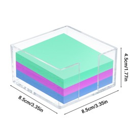 Acrylic Sticky Note Holder, Crystal Clear Sticky Note Dispenser for Desk Organization, 3 x 3 Self-Stick Note Pad Holder for Dorm Room Home and Office (Clear)
