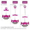 Rolling Backpack Cart, Folding Luggage Cart with Stair Climbing Wheels–Pink