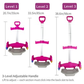 Rolling Backpack Cart, Folding Luggage Cart with Stair Climbing Wheels–Pink