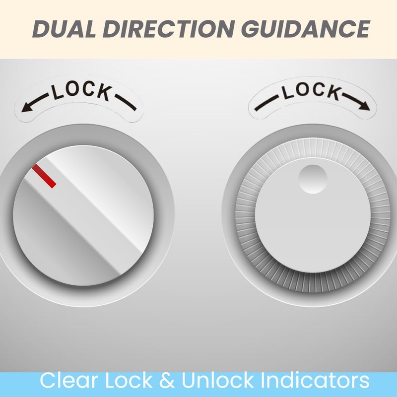Lock/Unlock Directional Self-Adhesive Stickers, 100Pcs Transparent Labels with Strong Adhesive