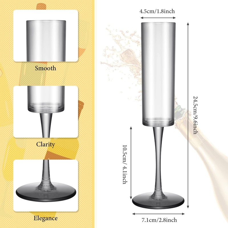 Lauwell Champagne Flutes Goblets Plastic Acrylic Wine Toasting Goblets Crystal