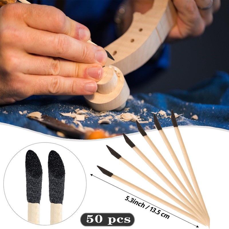 50 Pack Sanding Sticks, Matchsticks Sanding Sticks for Plastic Models,