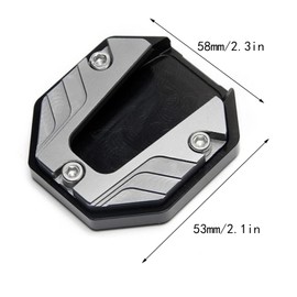 Ashuxxn Motorcycle Stand Foot Side Extension Pad Pad Foot Widening Stand Plate Universal Motorcycle Side Stand Motorcycle Side Stand Extension Pad CNC Aluminium (Silver)