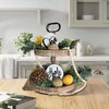 Beautiful Farmhouse Slightly Distressed Two Tier Brown Wood Decorative Tray