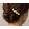 JewelVOX Hair Accessories, Flower & Pearl, Gold Frame, Hair Comb,