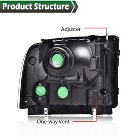 CNNELL Headlights Assembly Compatible with Ford Super Duty F250 F350 Truck Excursion Conversion 1999-2004 Headlights Lamp Clear lens