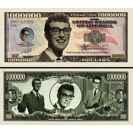 American Art Classics Buddy Holly Million Dollar Bill - Comes in Money Protector - Best Collectible Gift for Buddy Holly Fans