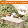 Hamster platform,Hamster Hiding Toys,3 Compartment Wood Pet Hide Peep Shed,Funny