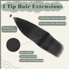 Sixstarhair I Tip Hair Extensions Human Hair Jet Black Keratin