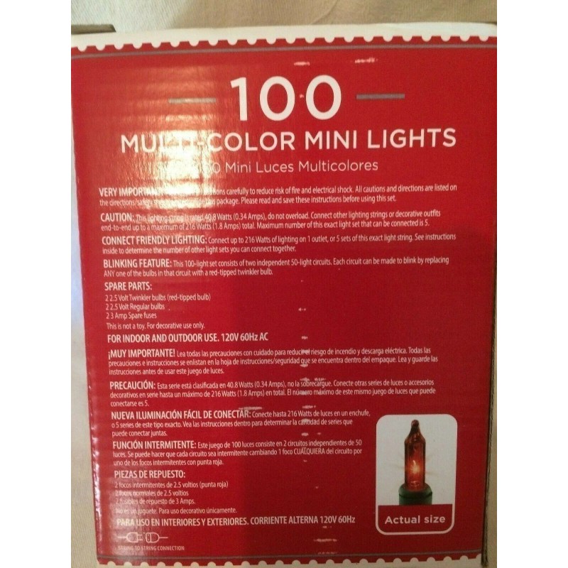 Holiday Time New 4 Pack of 100 Multi-Color Holiday Mini