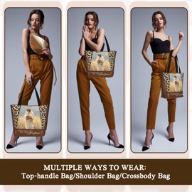 TREKTOTS Christian Tote Bags for Women, Leopard Print Jesus & Lamb Design, Faith-Based Reusable Church, Grocery & Bible Study Bag with Zipper