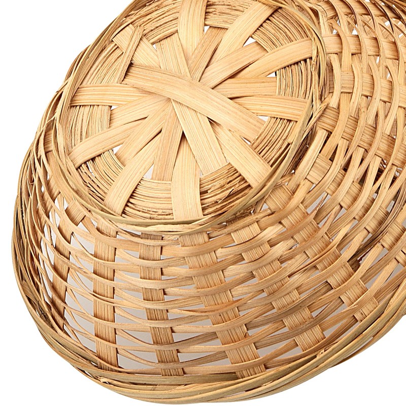 JEUIHAU 12 PCS 10 Inch Bamboo Bread Basket, Round Wicker