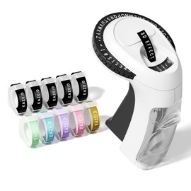 EazeID Embossing Label Maker Machine, Vintage Portable Embossed Label Maker Writer Handheld, Retro Embosser Labeler with 10 Rolls Macaroon Embossing Label Tapes for Home Kitchen Office School Kids