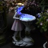 LED Solar Light Girl Resin Figure Carving Fairy Statue Lights