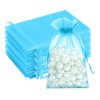100pcs Azul Bolsas Lote De Bolsa Regalo De Organza 10*15cm