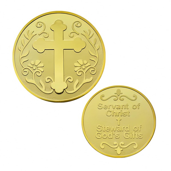 Wollet Gold Cross Christian Coin, Lottery Scratch Tool, Lucky Charms