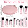 RAHHLIZS 10 Pcs Mini Travel Makeup Brushes with Pouch, Pink