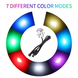 YZGWZLD Waterproof Deck Lights Kit, 12 Pack Φ1.38 Dimmable Color Deck Light Low Voltage LED Step Stair Lighting with Remote Control for Garden,Yard,Pathway